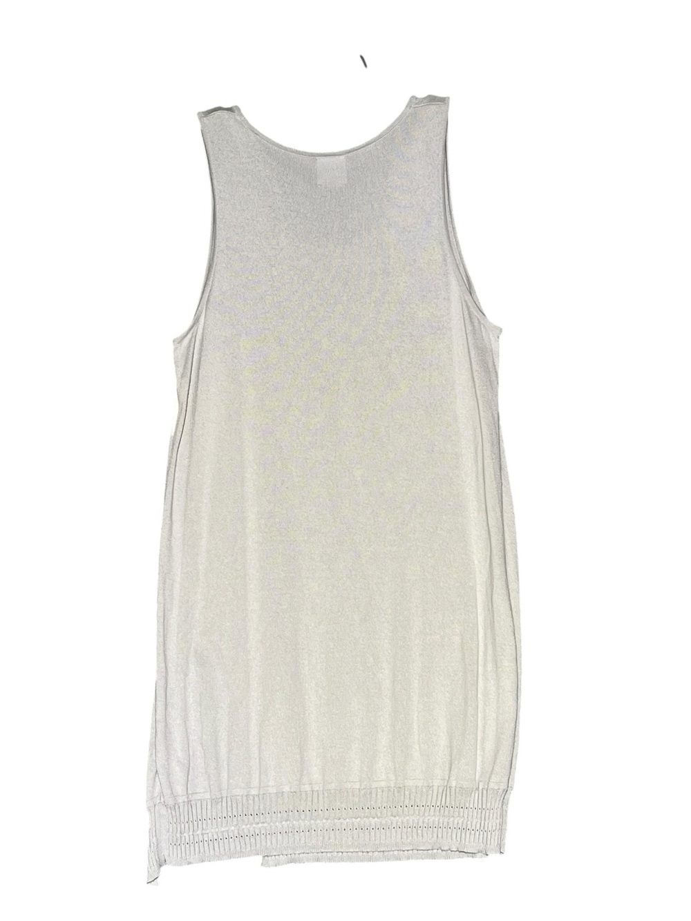 PLANET BY LAUREN G Grey Cream Pima Cotton Modal Sleeveless Tank Dress OS - Picture 3 of 10
